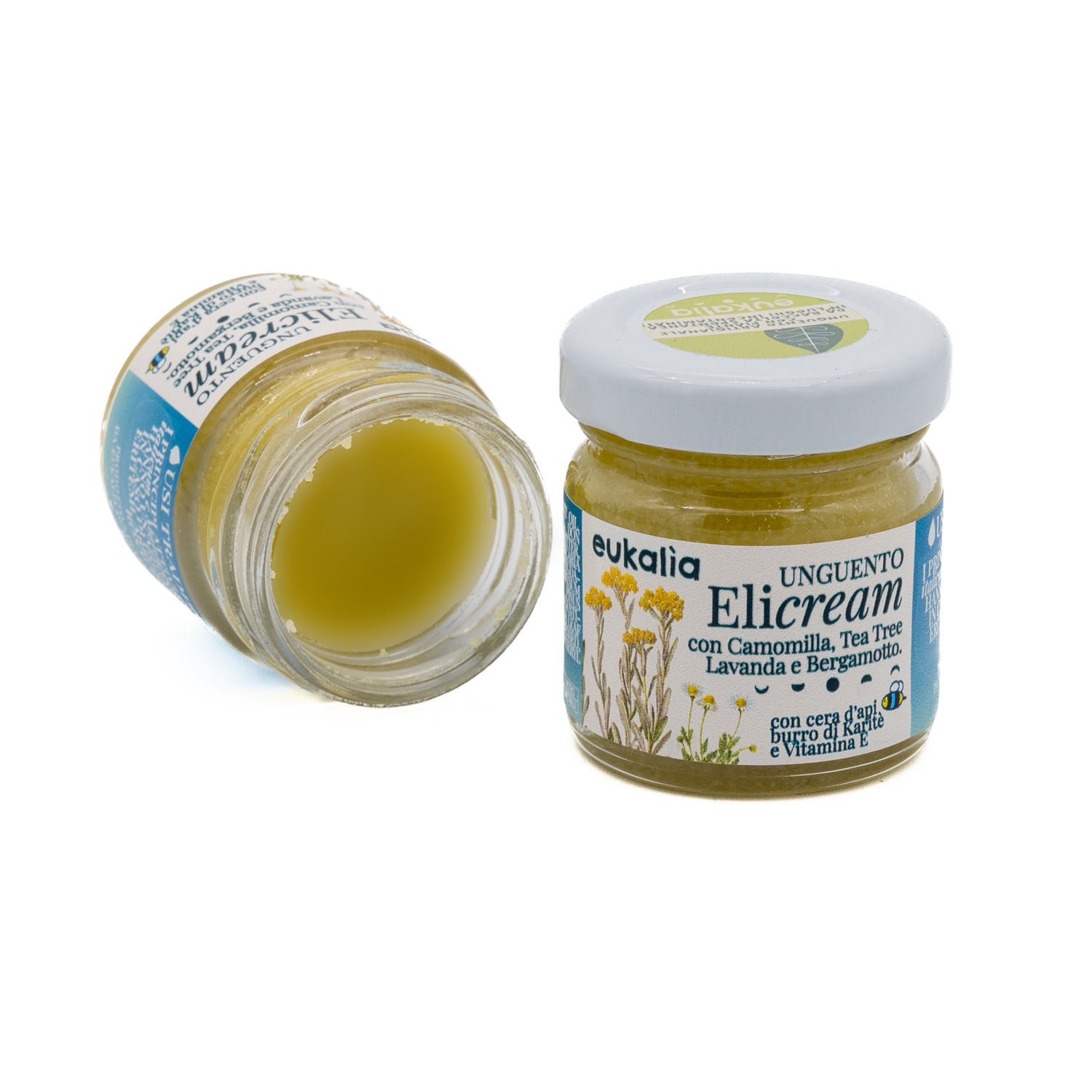 Unguento Elicream, con Elicriso e camomilla. Psoriasi, dermatiti. Unguenti naturali Eukalia.