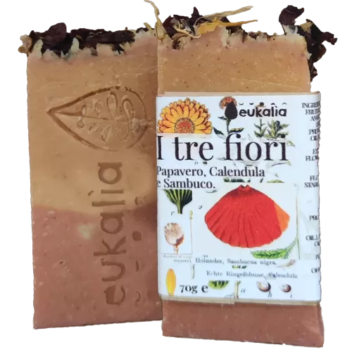 SAPONE-MINI-i-tre-fiori-papavero-calendula-sambuco-sapone-naturale-eukalia